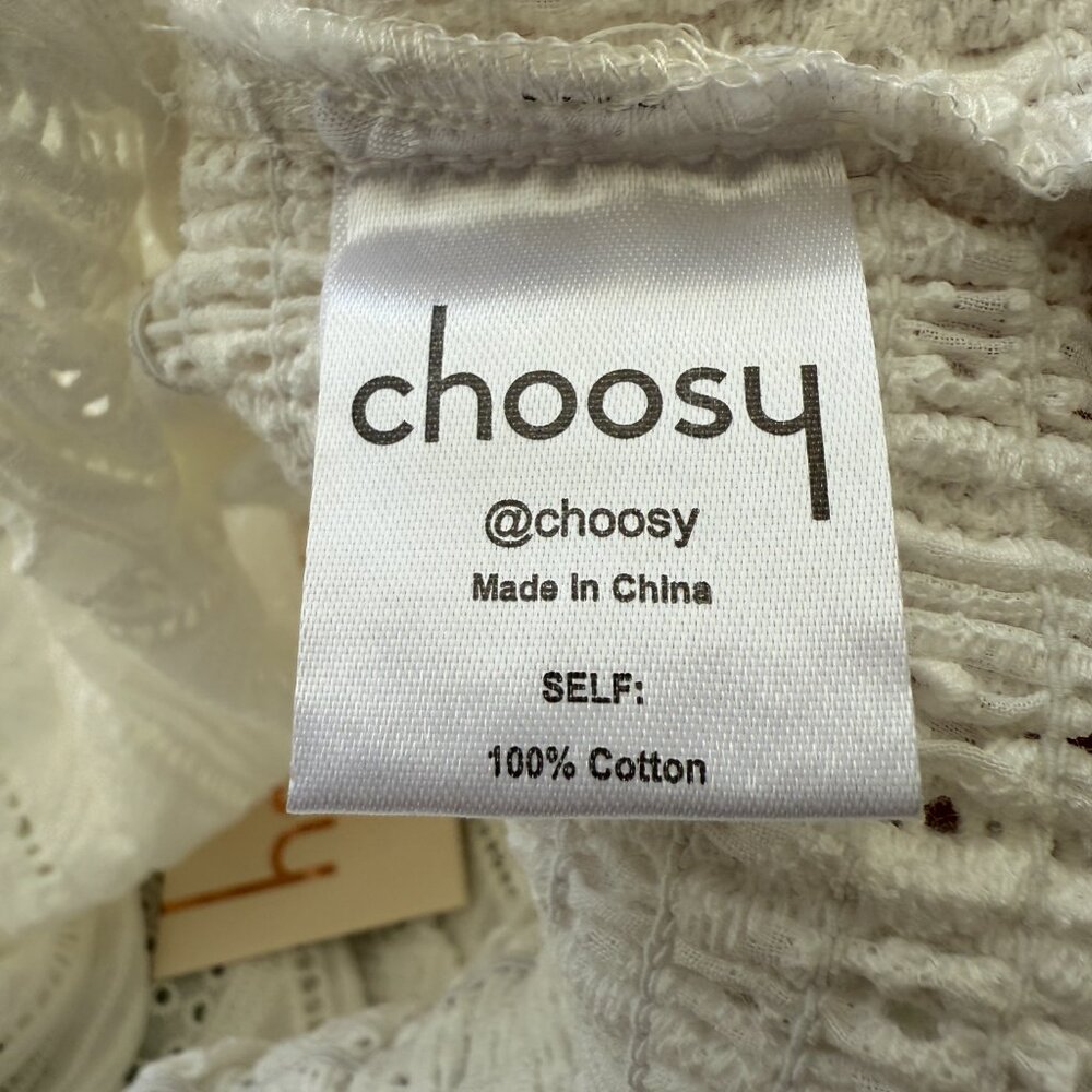 NWT White Eyelet Lace Crop Off Shoulder Top - Picture 6 of 6